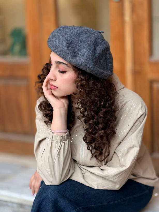 کلاه برت زنانه نمدی فرانسوی