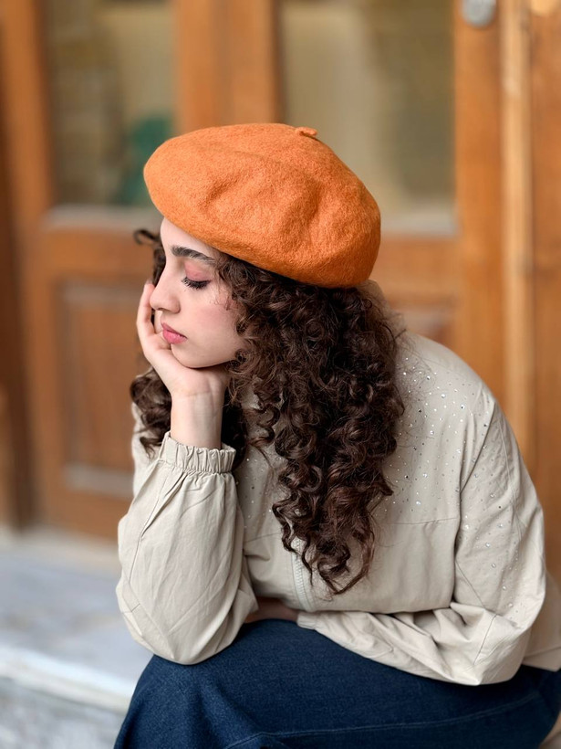 کلاه برت زنانه نمدی فرانسوی