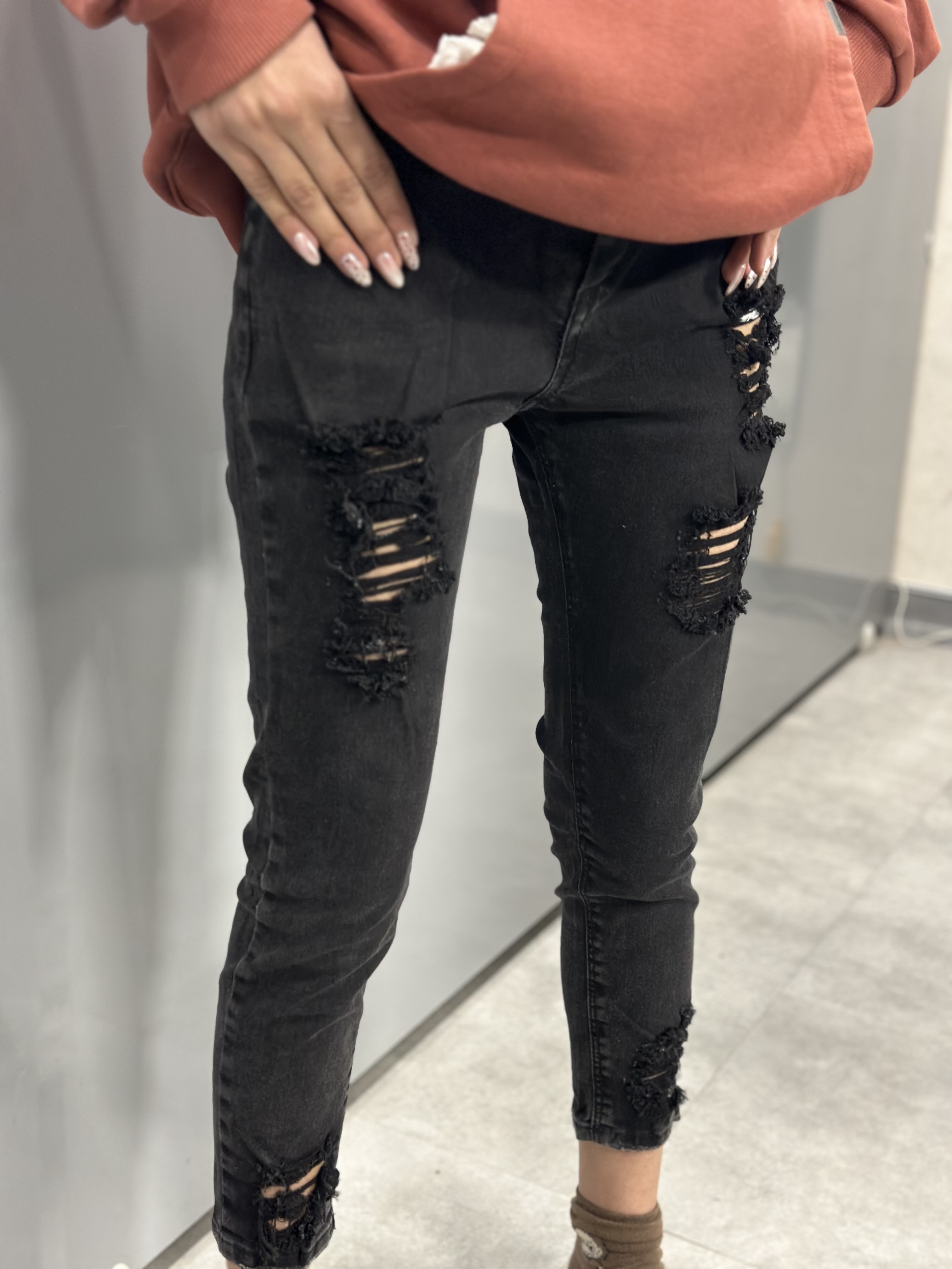 شلوار_جین_اسکینی_زنانه_زاپ دار_قد ۹۰