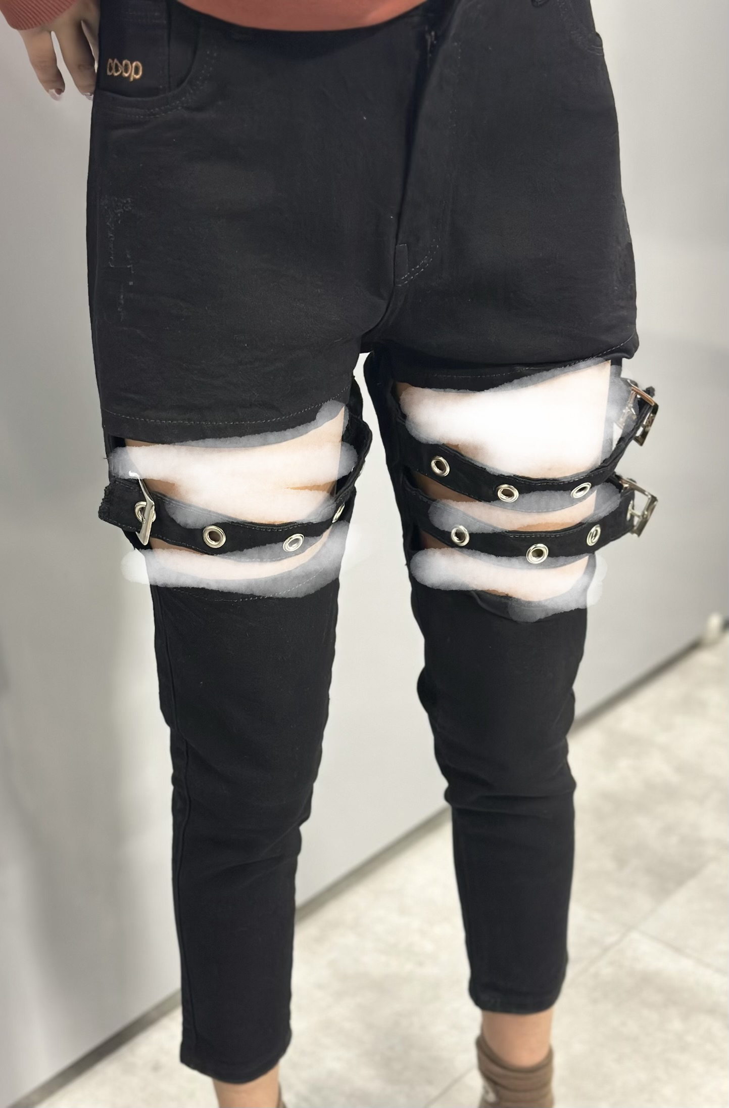 شلوار_جین _اسکینی_کاستوم_زنانه_قد۹۰_کمربندی