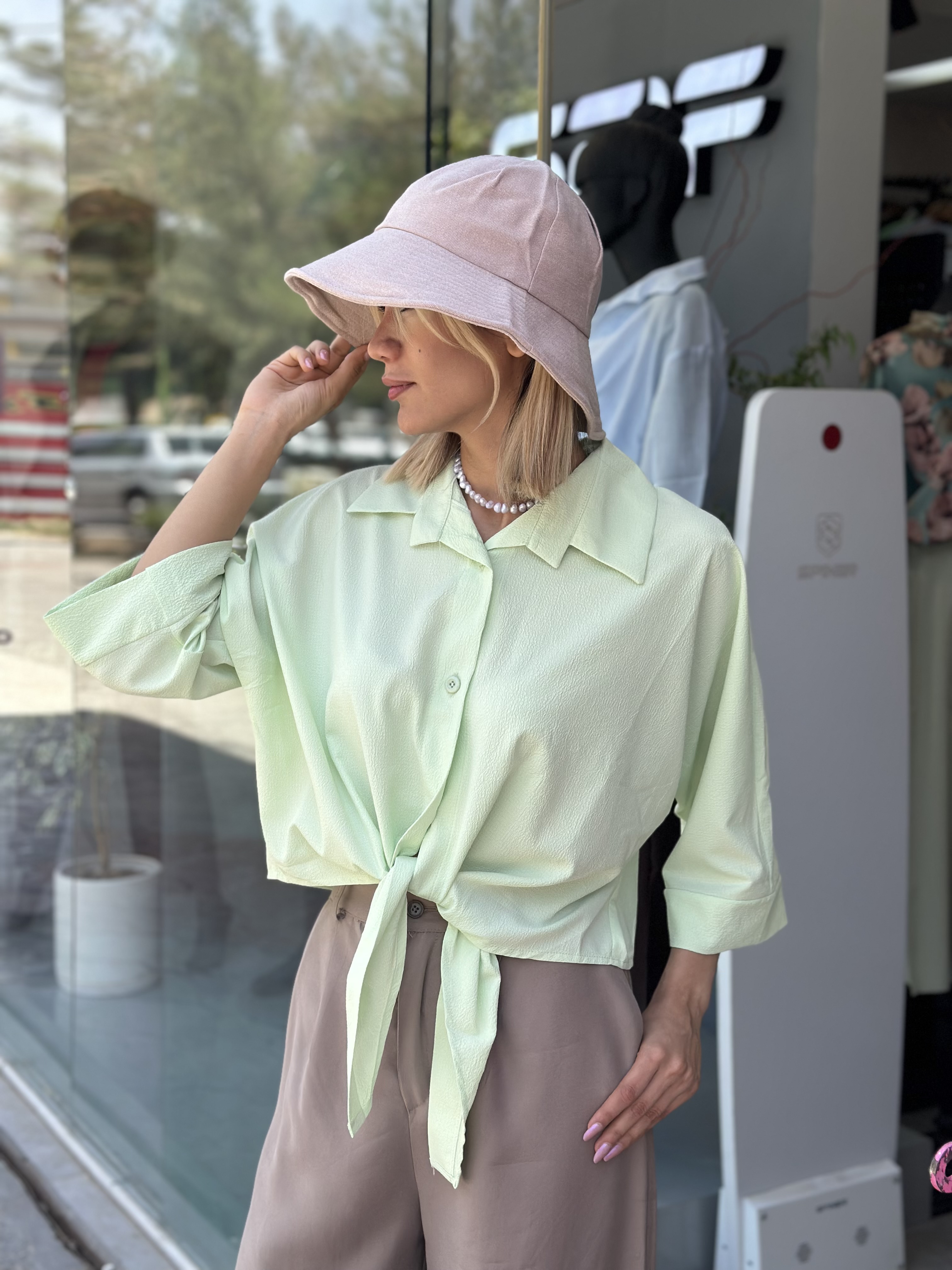 شومیز زنانه گره ای ینزی خنک