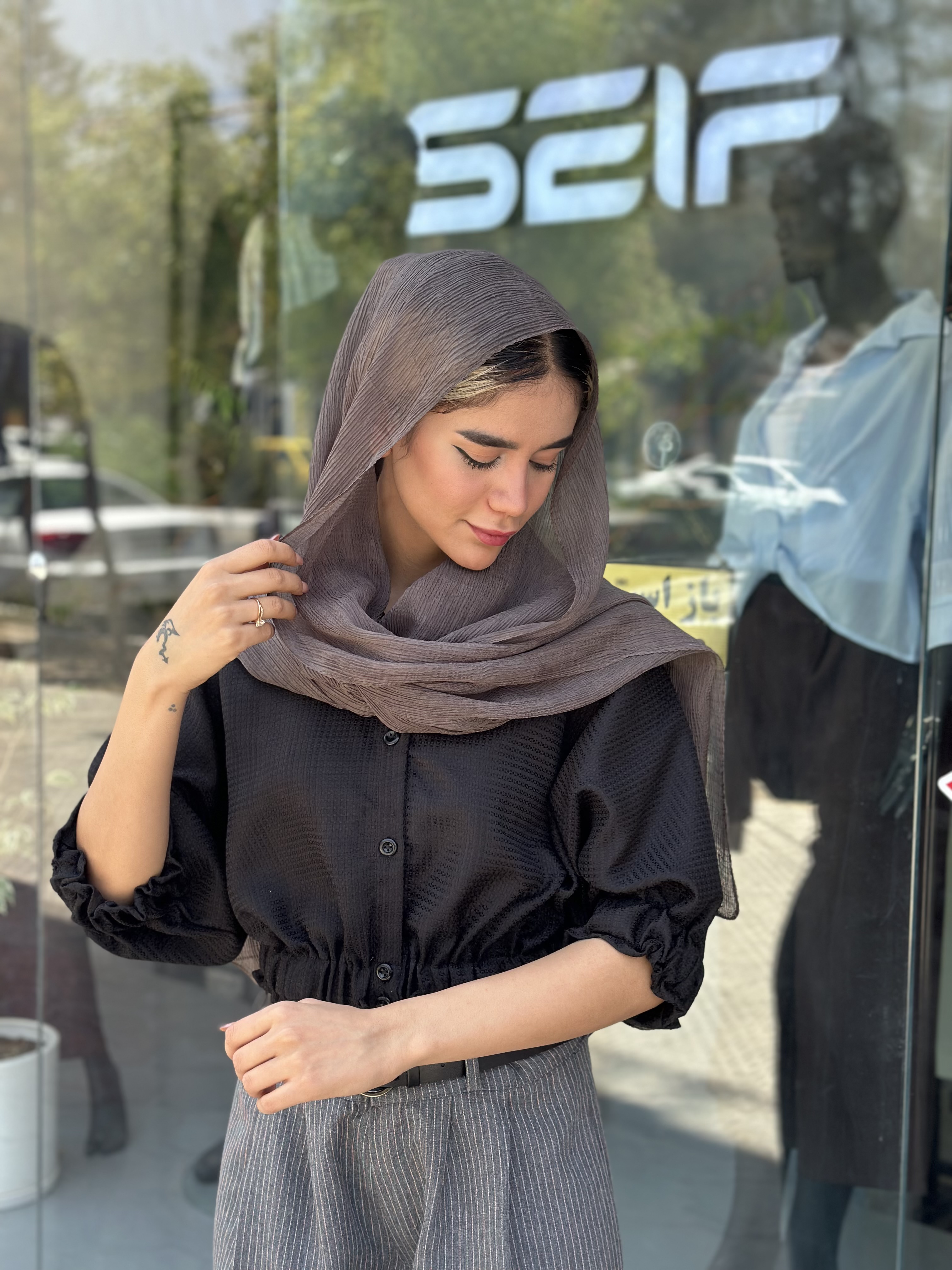 شومیز کش دار کراپی حصیری زنانه