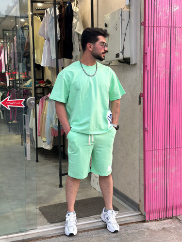 ست تیشرت شلوارک نخ پنبه گرم بالا unisex’s زنانه مردانه