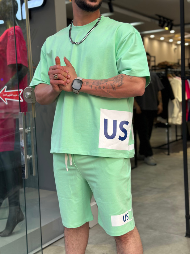 ست تیشرت شلوارک نخ پنبه گرم بالا unisex’s زنانه مردانه