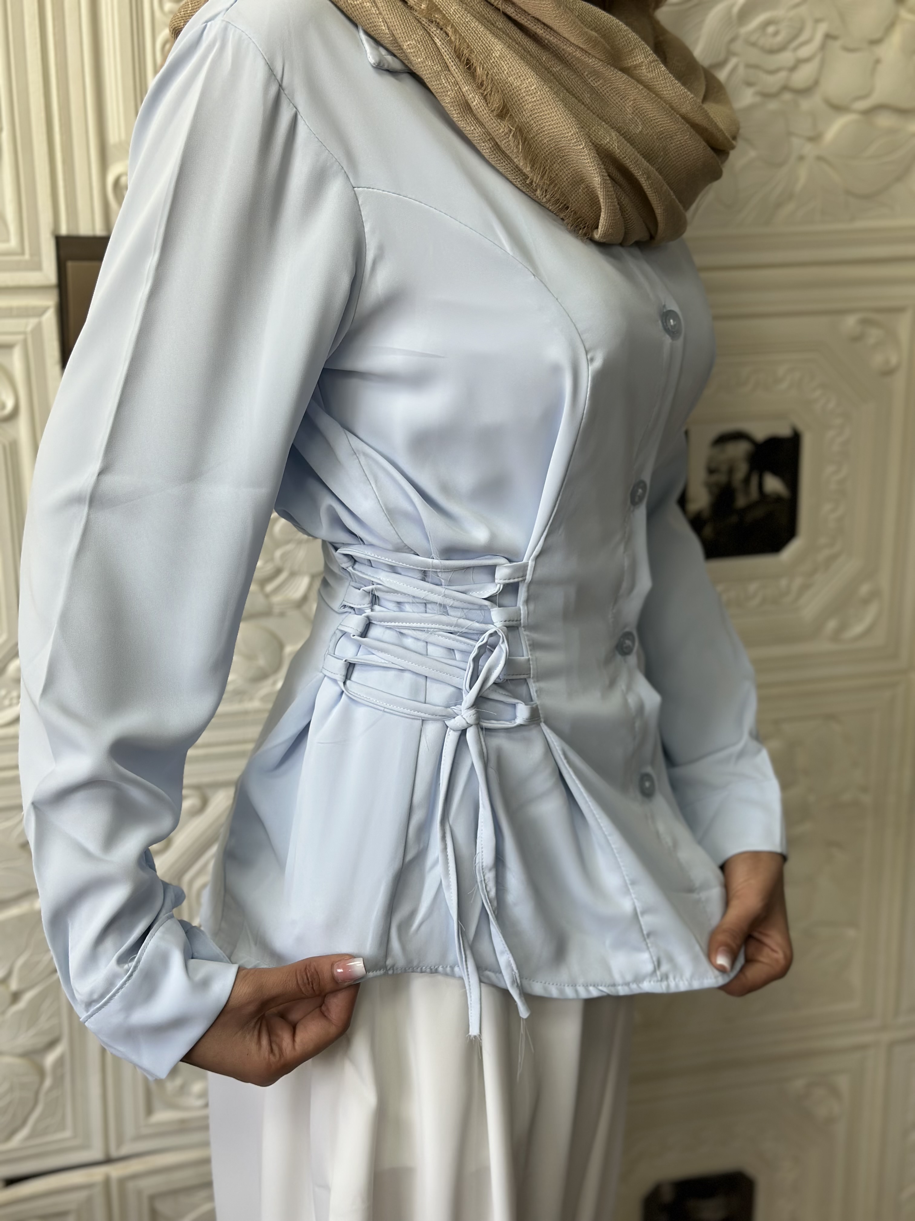 شومیز بغل بندی پرنسسی زنانه ریزشی و لخت